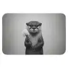 Otter - Wc-borstel - Bril - Zwart - Wit WCmat klein -3d