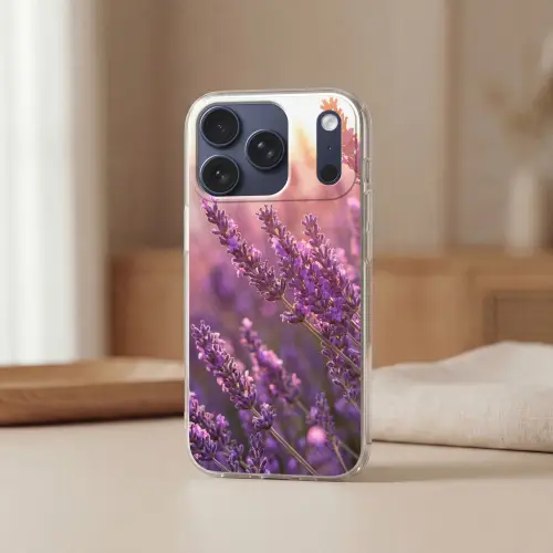 Lavendel - Paars - Zonlicht Telefoonhoesje iPhone 17 Pro klein -sfeer2