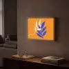 Takken - Bladeren - Minimalistisch - Blauw Light Box met batterij (Wandlamp) middel -sfeer1