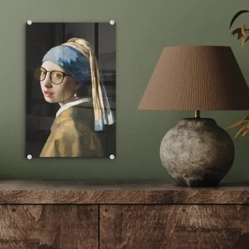 Meisje met de parel - Johannes Vermeer - Bril plexiglas 5mm klein -sfeer3