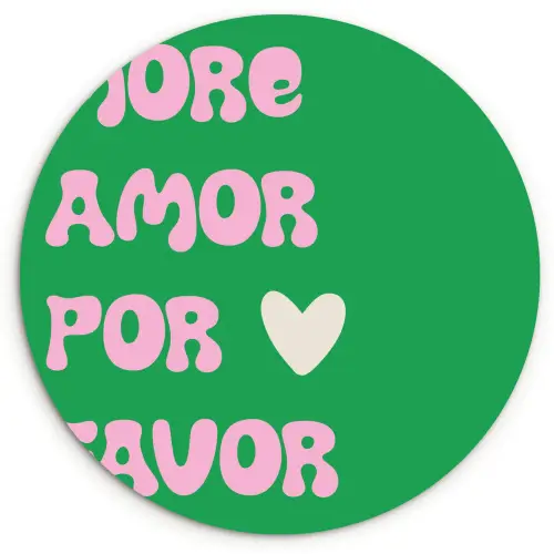 Amor - Valentijn - Groen - Tekst Wandcirkel plexiglas klein -3d