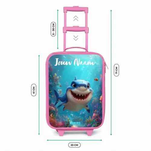 Rif - Koraal - Haai - Dier Kinderkoffer - Roze klein -productfoto_formaten