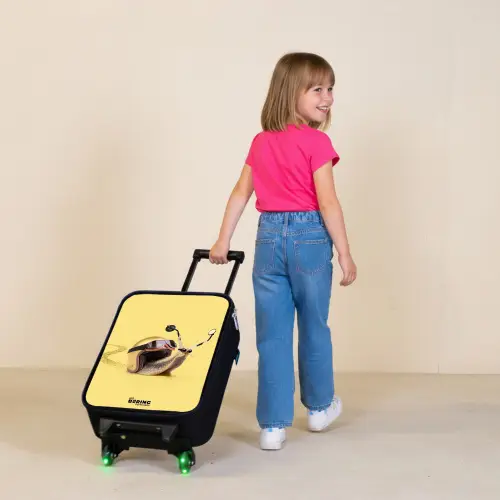 Slak met motorhelm Kinderkoffer - Zwart klein -sfeer1