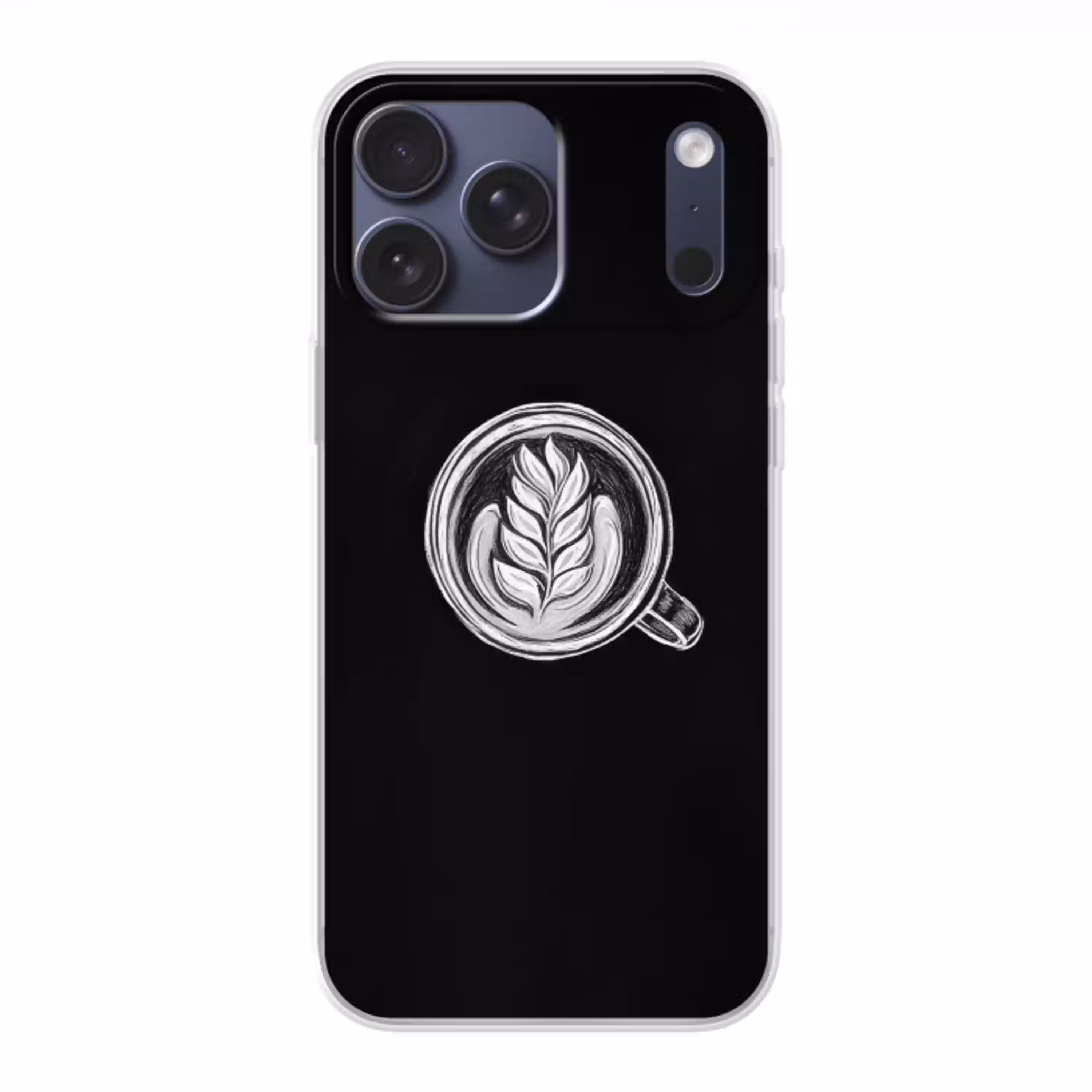 Krijttekening - Koffie - Latte art Telefoonhoesje iPhone 17 Pro Max klein -3d