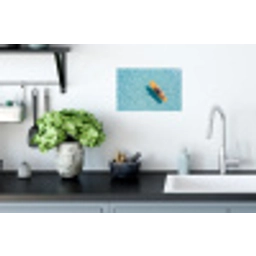 Surfboard - Water - Badpak - Oranje Muursticker klein -keuken
