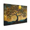 Boom - Maan - Bloemen - Goud - Kunst canvas 2cm klein -z3d