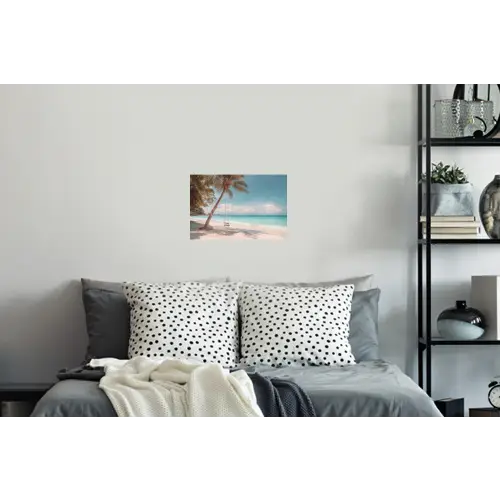 Palmboom - Schommel - Strand - Lucht Muursticker klein -slaapkamer