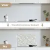 Parelmoerglans - Wit - Schelp keuken achterwand spatscherm klein 900 -voor_na_NL