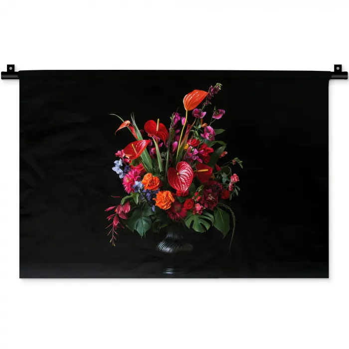 Bloemen - Boeket - Sierlijk Wandkleed katoen klein -zz3d