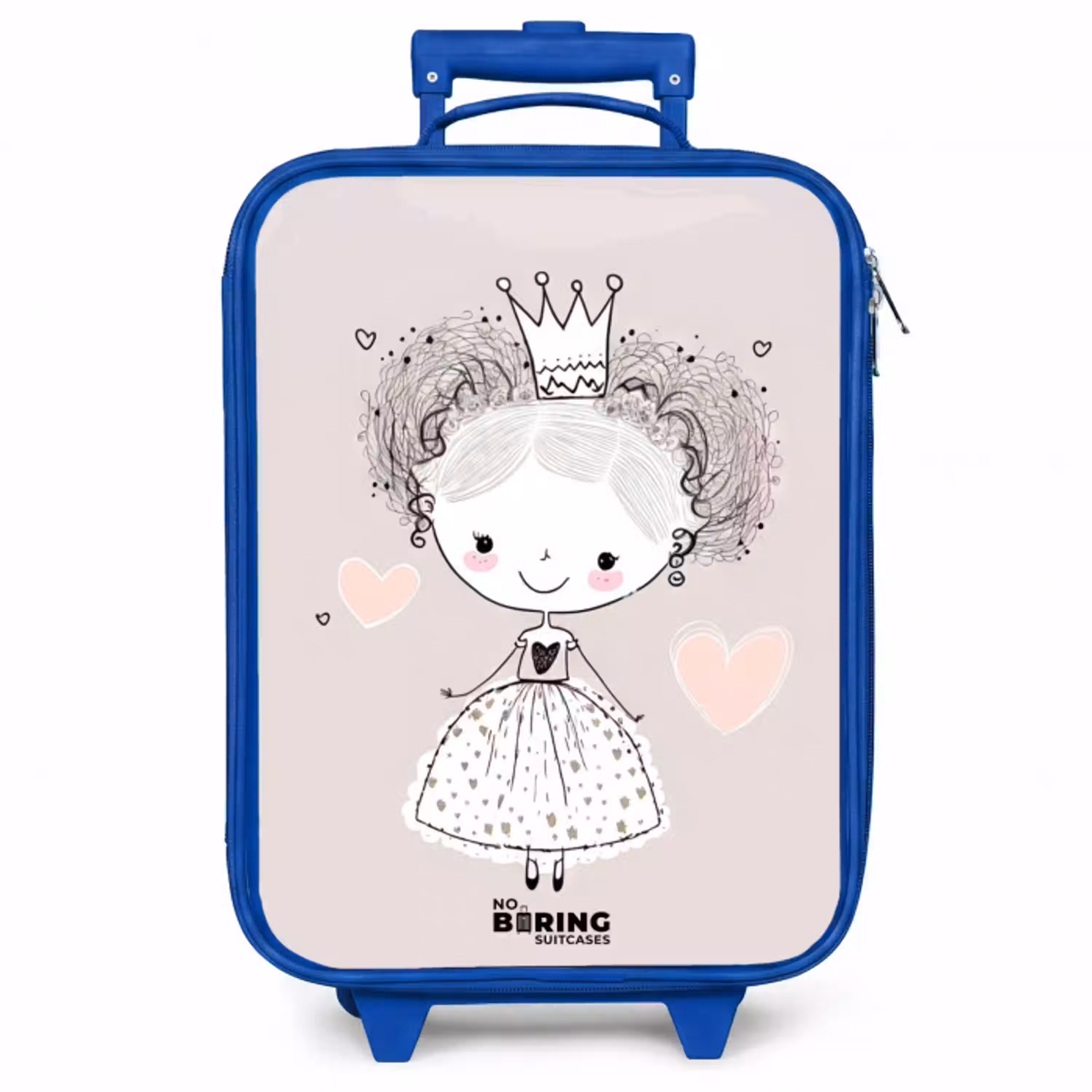 Prinses met krulletjes Kinderkoffer - Blauw klein -zzz_website3d