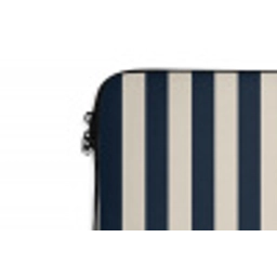 Verticale strepen - Blauw - Crème laptophoes neopreen klein 279 -detail