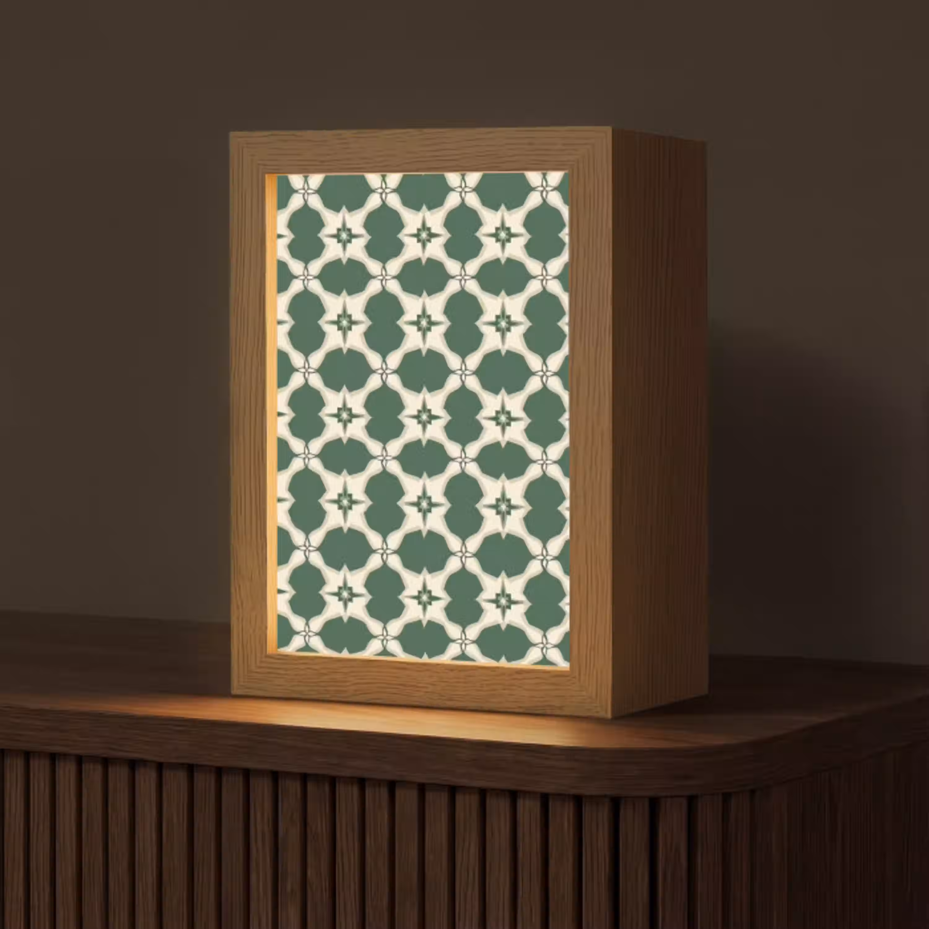 Tegel - Klassiek - Groen Light Box met kabel (Tafellamp) klein 925 -z3d_website