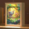 Olifant - Appje - Jungle - Kleurrijk Light Box met kabel (Kinderlampje) klein -zzz_3d_website