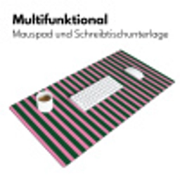 Verticale strepen - Groen - Roze Muismat XXL klein 681 -ysfeer4_duits