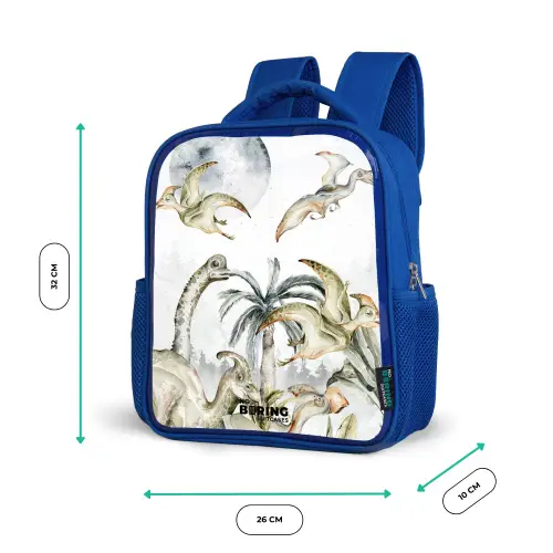 Dino's in de jungle Kinderrugzak - Blauw middel -productfoto_formaten