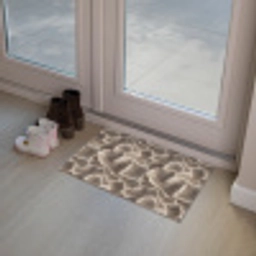 Waaiervorm - Beige - Vezel textuur Deurmat klein 898 -sfeer3