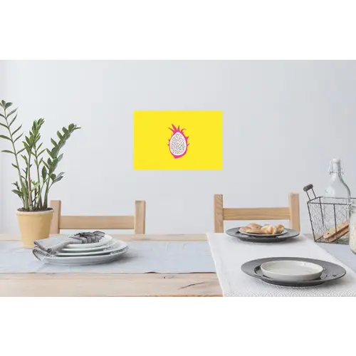 Illustratie - Drakenvrucht - Kleurrijk Muursticker klein -eettafel