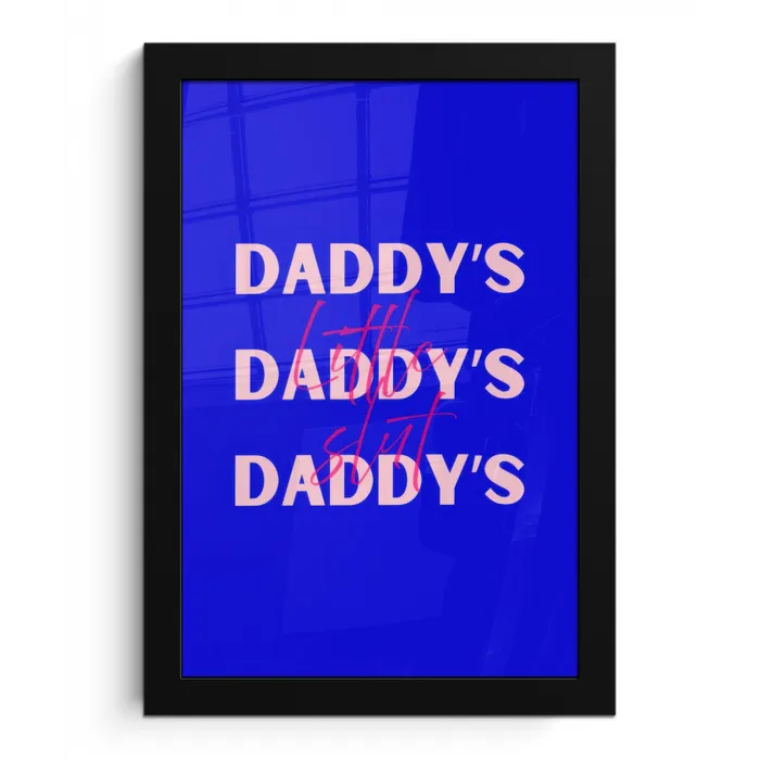 Blauw - Daddy's - Blokletters fotolijst zwart zonder passe partout klein -3d