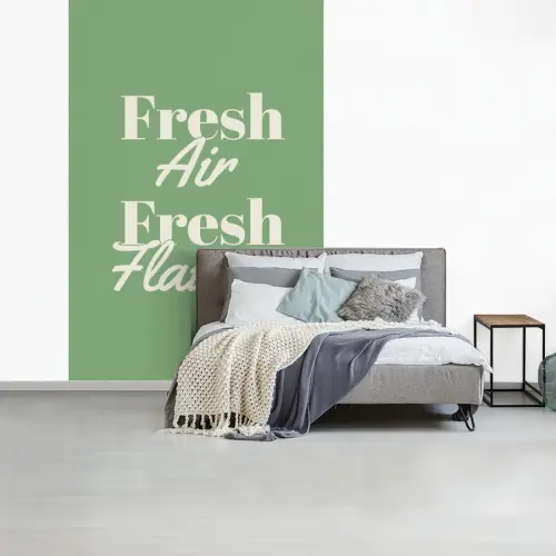 Tekst - Groen - Sierlijk - Letters fotobehang vinyl groot -slaapkamer