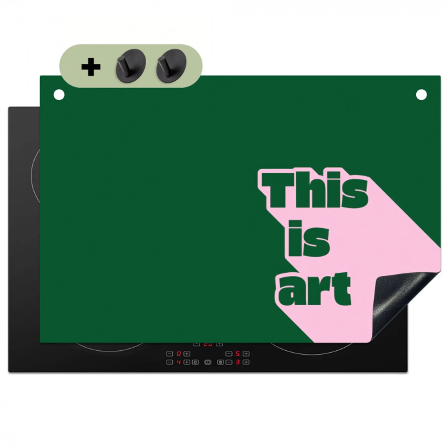 This is art - Schaduw - Roze Inductie beschemer met haakjes klein -3d