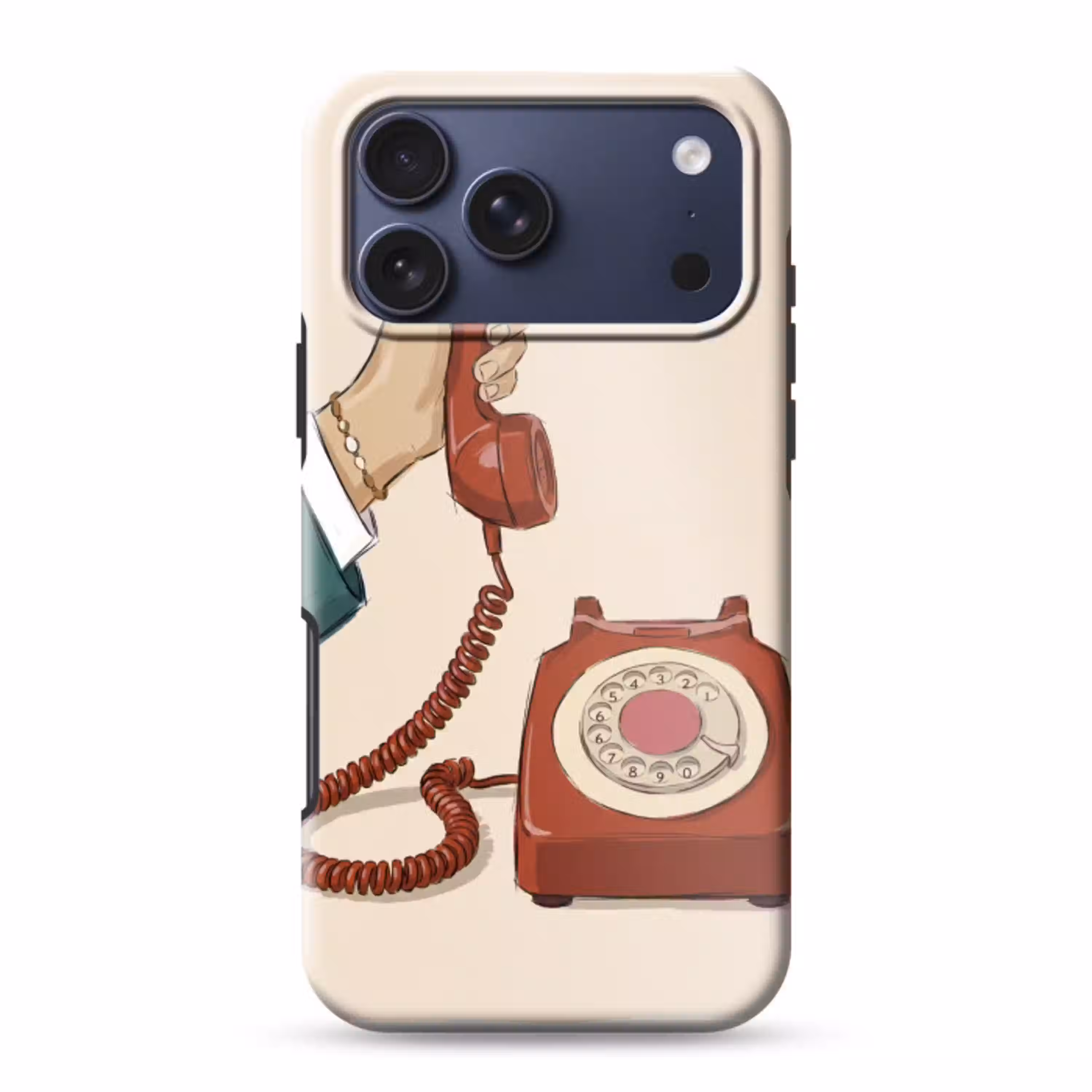 Telefoon - Hand - Vintage - Communicatie - Rood Toughcase MagSafe Apple iPhone 17 Pro Max klein -3d