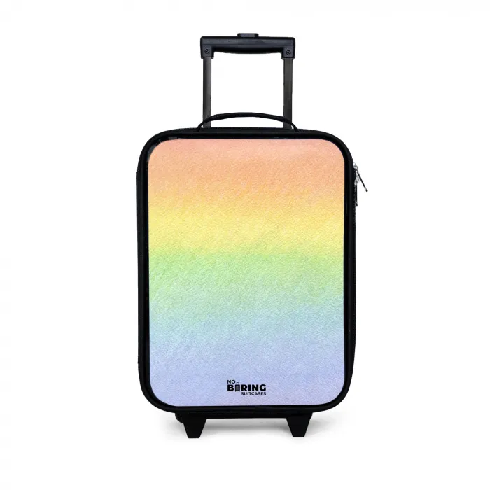 Pastel regenboog van krijt Kinderkoffer - Zwart klein -3d