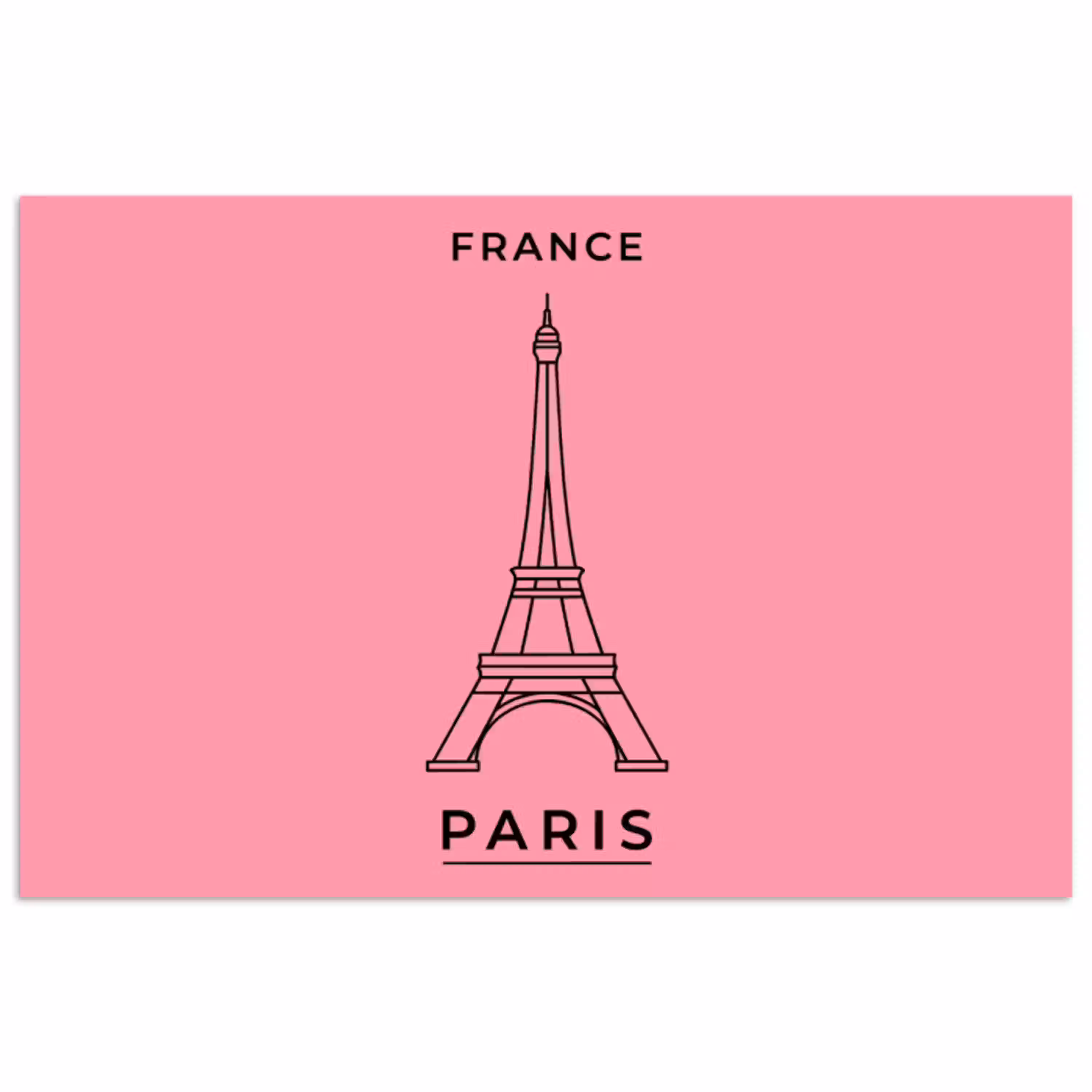 Eiffeltoren - Parijs - Architectuur - Minimalistisch - Roze poster papier klein -3d