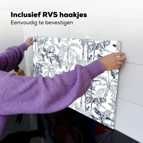 Tijger - Jungle - Blauw Inductie beschemer met haakjes klein 777 -ky-ophangen-nl