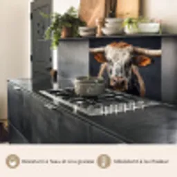 Stier - Kleurrijk - Hoorns keuken achterwand 2 middel -usp_FR