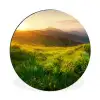 Gras - Heuvels - Zon - Natuur Wandcirkel aluminium klein -3d