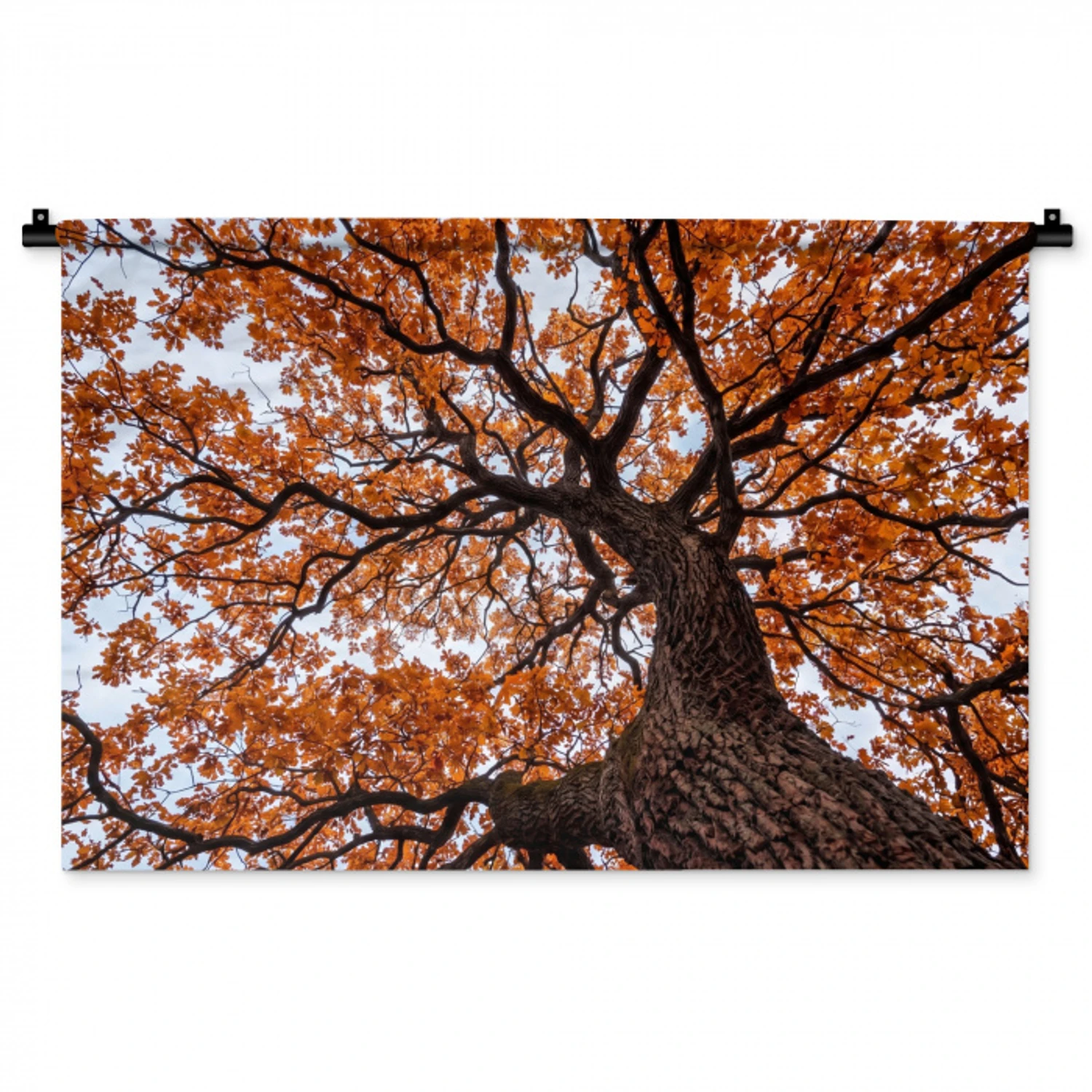 Boom - Bladerdak - Herfst - Oranje - Sfeervol Wandkleed katoen middel -zz3d