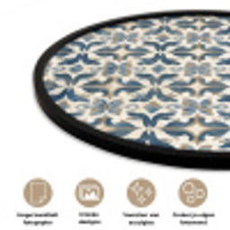 Tegel - Patroon - Blauw - Beige Fotolijst rond zonder passe partout klein 856 -closeup_NL