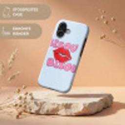 Bisou - Blauw - Roze - Lippen Toughcase MagSafe Apple iPhone 17 klein -USP_RandenV_DE