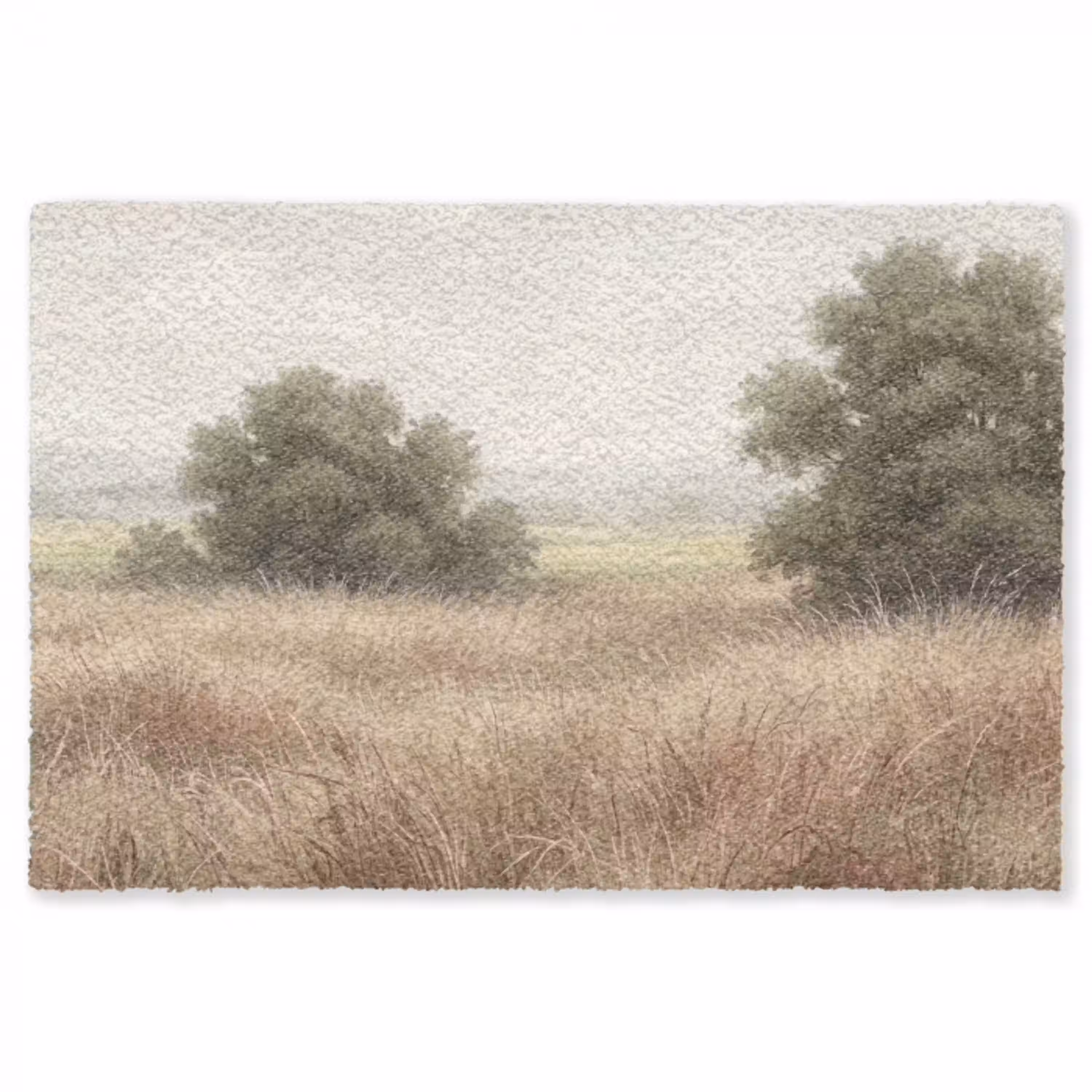 Landschap - Minimalistisch - Beige Vloerkleed Rechthoek klein -3d