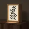 Minimalistisch - Tak - Bladeren - Zwart Light Box met kabel (Tafellamp) klein -z3d_website