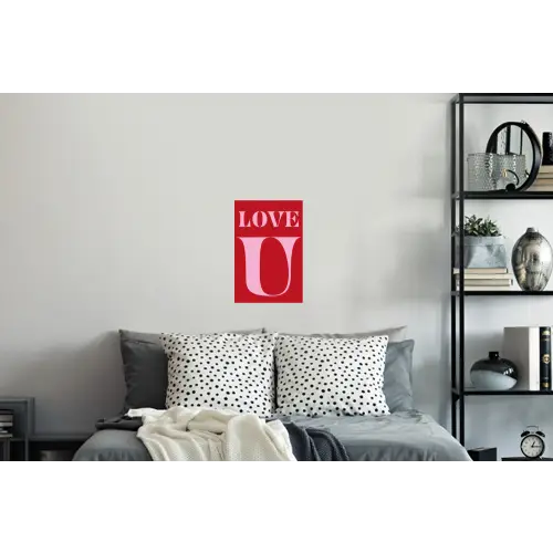 Rood - Love - Valentijn - Roze Muursticker klein -slaapkamer