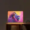 Leeuw - Verf- Kleuren - Dier Light Box met batterij (Wandlamp kind) middel -sfeer1_kind