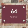 Bordeauxrood - Modern Naambord Rechthoek middel -sfeer3