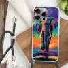Olifant - Kleurrijk - Lucht - Abstract Hoesje iPhone 16 Pro Max met koord klein -sfeer4