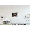 Kersttruck - Sneeuwbos - Rood textielposter latten blank klein -kinderkamer