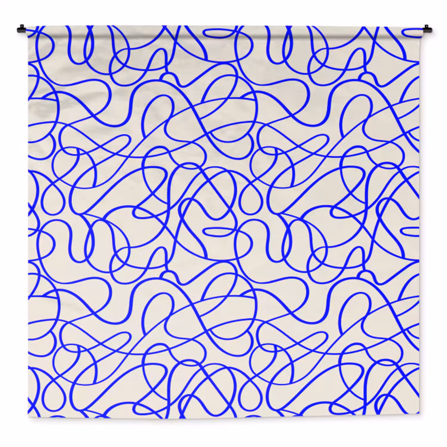 Wandkleed - Patronen - Beige - Blauw - Lijnen