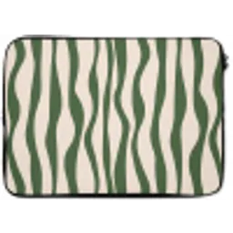 Golvende lijnen - Beige - Groen - Strepen - Abstract laptophoes neopreen klein -zkaufland3dotto