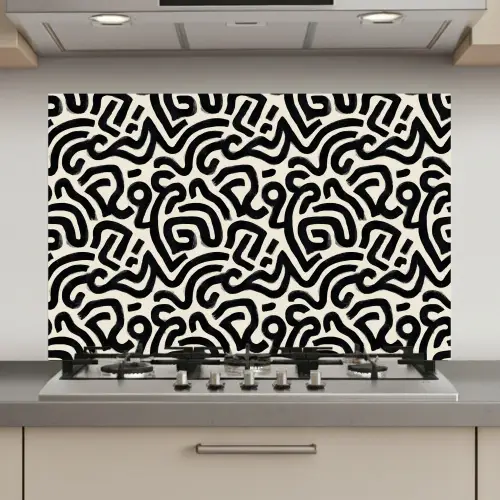 Modern - Abstract - Zwart keuken achterwand spatscherm klein 900 -3d_website