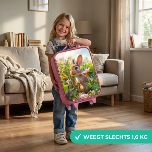 Kareltje konijn Kinderkoffer - Roze klein -sfeer2_NL