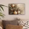 Kerst - Kerstballen - Beige - Goud canvas 2cm klein -sfeer1