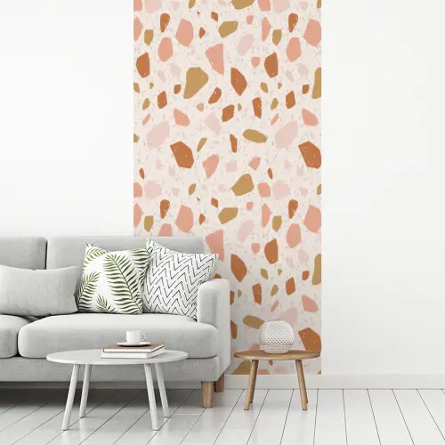 Terrazzo -  Patroon - Kleurrijk - Zalm fotobehang vinyl groot 64 -woonkamer