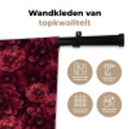 Dahlias - Bloemen - Rood Wandkleed katoen klein 269 -sfeer2