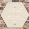 Effen - Beige - Sierlijk Naambord Hexagon klein -sfeer2