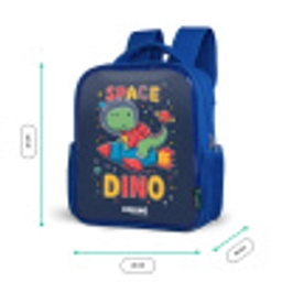Dino - Groen - Raket - Sterren Kinderrugzak - Blauw middel -productfoto_formaten