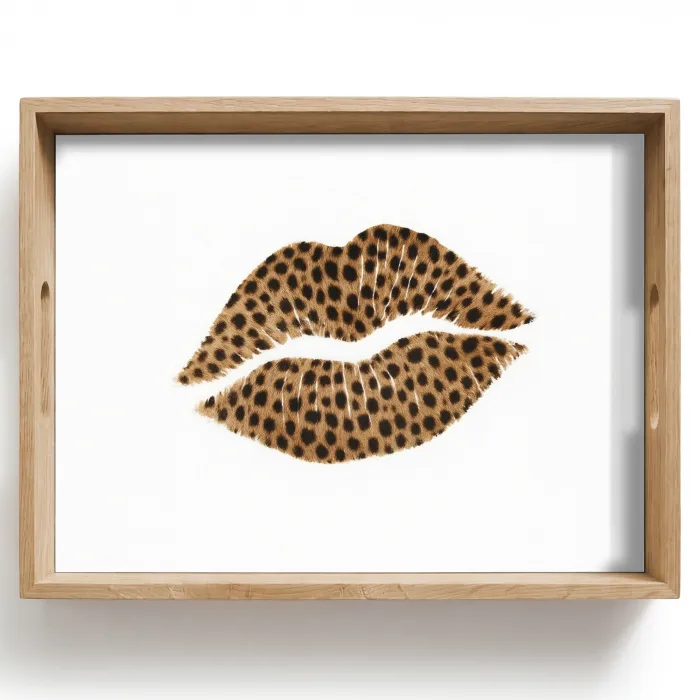 Lip - Panterprint - Minimalistisch - Wit Dienblad Rechthoek middel -z3d_shopping